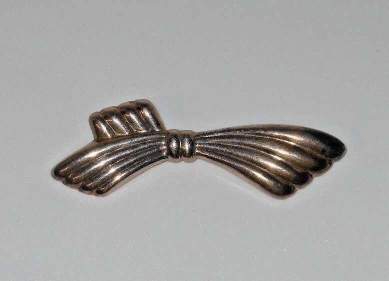 Vintage Hollow 925 Sterling Silver Bow Pin - Marked 