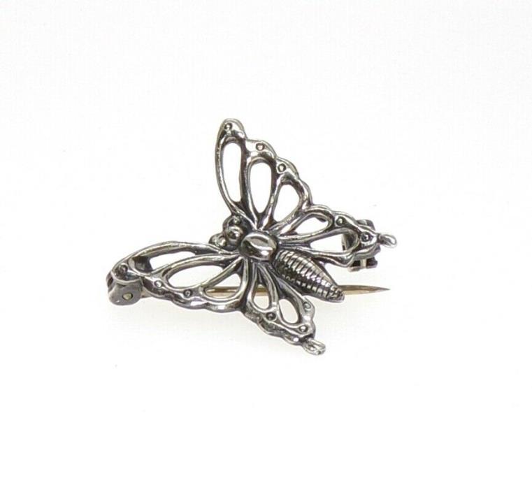 Vintage Lang Sterling Silver Butterfly Pin Brooch LFC9