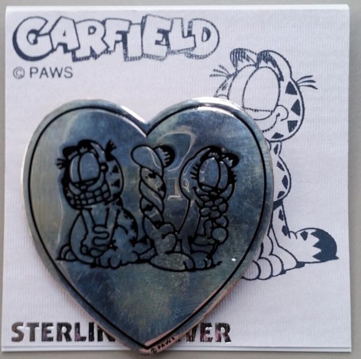 Garfield Sterling Silver Brooch.  Brand New from Paws Archives