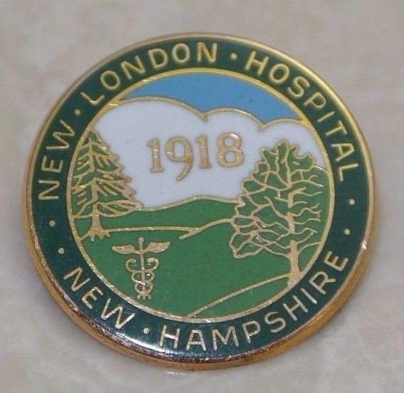 Vintage 10K Gold *NEW LONDON HOSPITAL* 1918 Enamel Pin New Hampshire 100th NH
