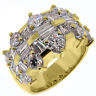 4.5 CARAT WOMENS ROUND BAGUETTE CUT DIAMOND RING WEDDING BAND YELLOW GOLD