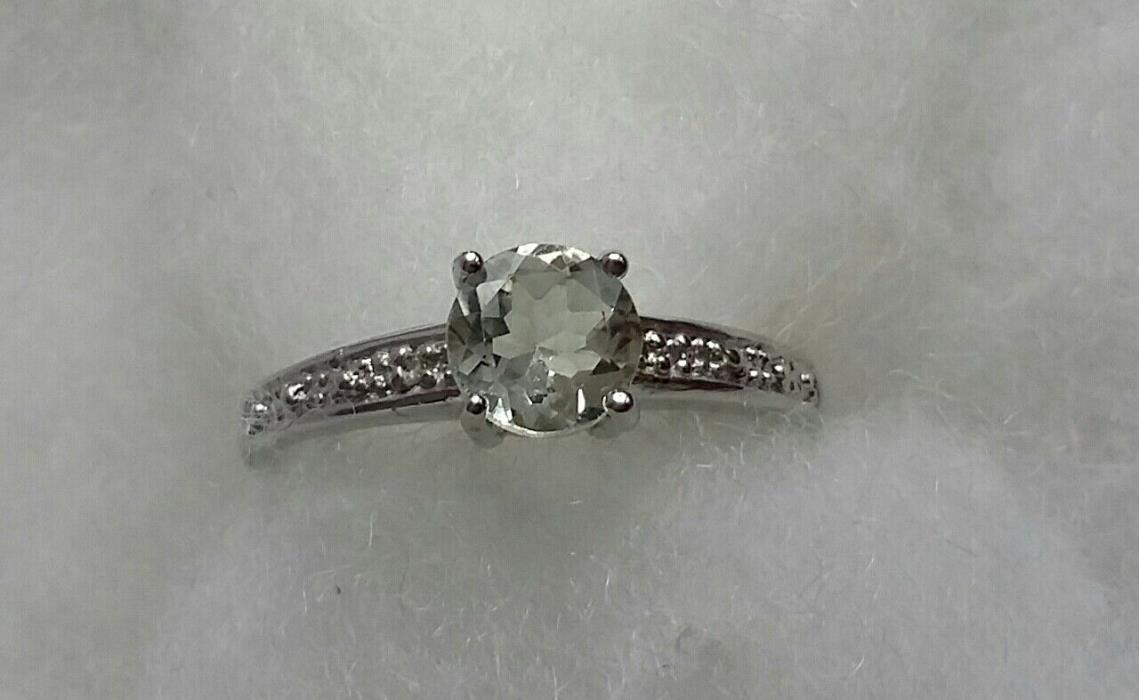 Charming 0.75 carat genuine green amethyst ring size 8