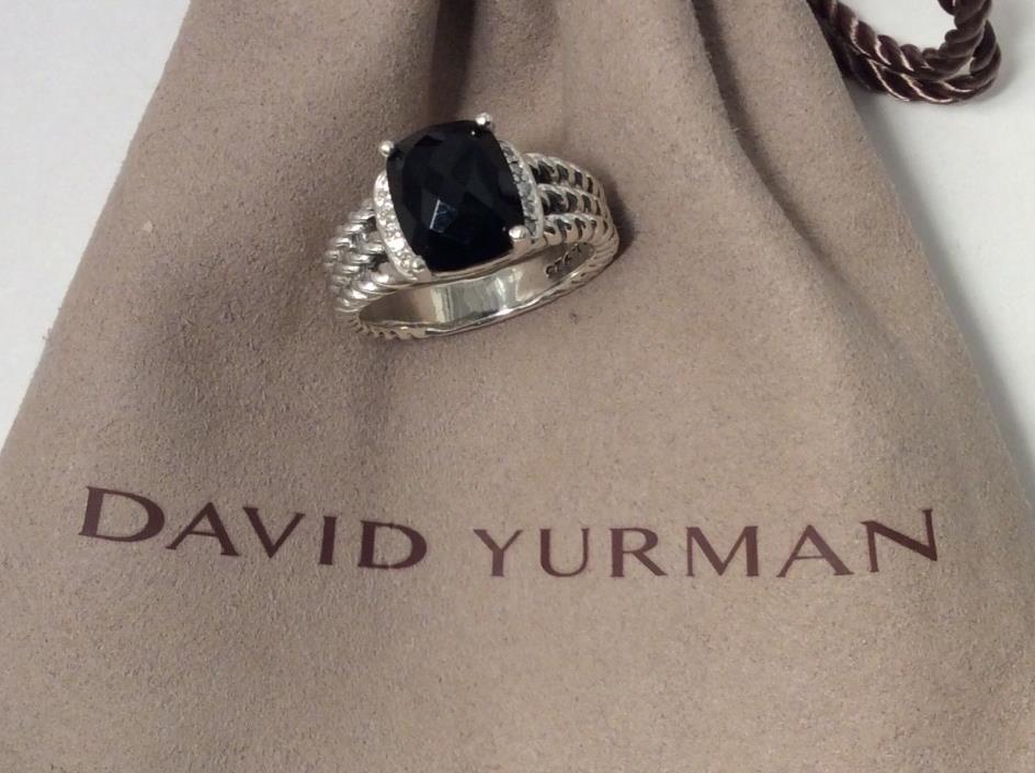 AUTHENTIC DAVID YURMAN 10X8mm  Black Onyx  WHEATON DIAMOND RING SIZE 7.25