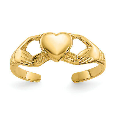 Women's 14K Yellow Gold Claddagh Toe Ring MSRP $162