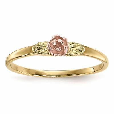 10K Tri Color Gold 9.82 MM Black Hills Gold Rose Ring, Size 7 MSRP $323