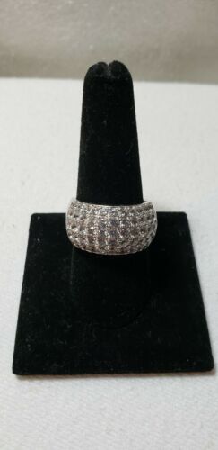 STERLING SILVER 925 CZ STONES DOME BAND RING SIZE 10 CHINA