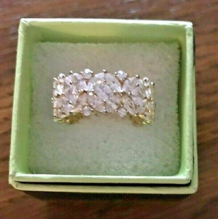 Ross Simons CZ Floral Eternity Band Ring Size 10 New in Box