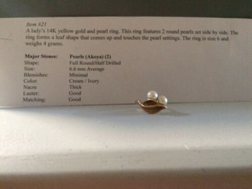 Ladies 14K Yellow Gold And Pearl Ring