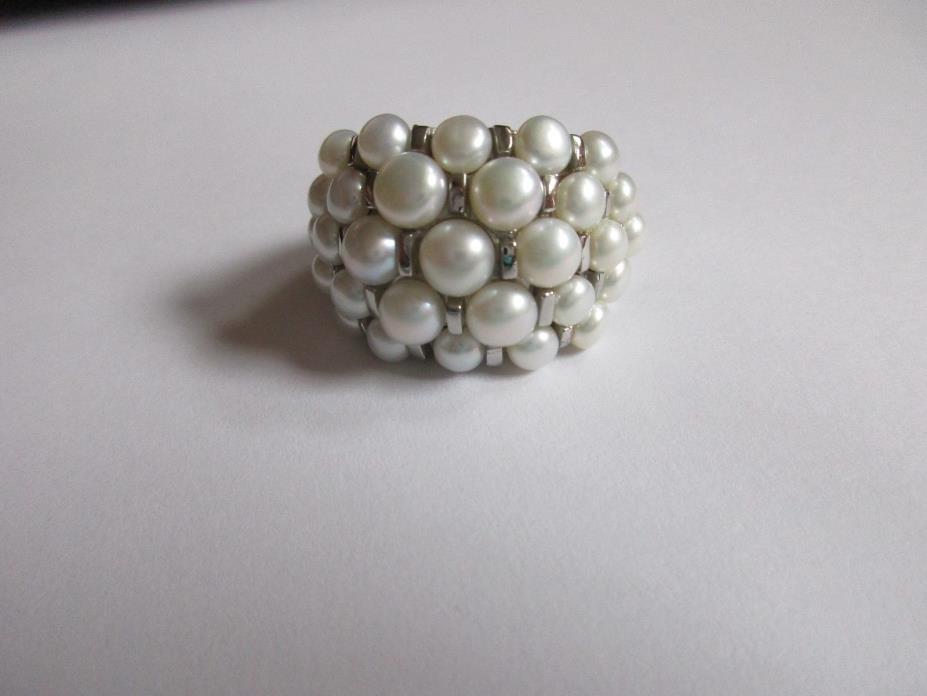 BRAND NEW-STEEL BY DESIGN CULTURED FRESHWATER  PEARL RING