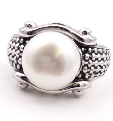 Sterling Silver Pearl Ring Size 7.25