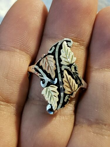 Black Hills Gold Sterling Silver Ring 9.75 030219-071