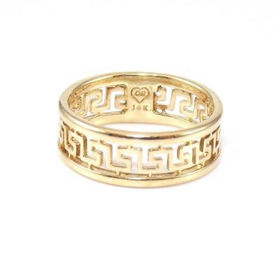 14K Yellow Gold Greek Key Band Ring Size 7.5