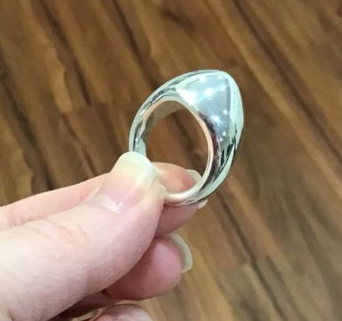 New QVC STERLING SILVER High Polished Dome RING Silk Fit Bold Wide Band