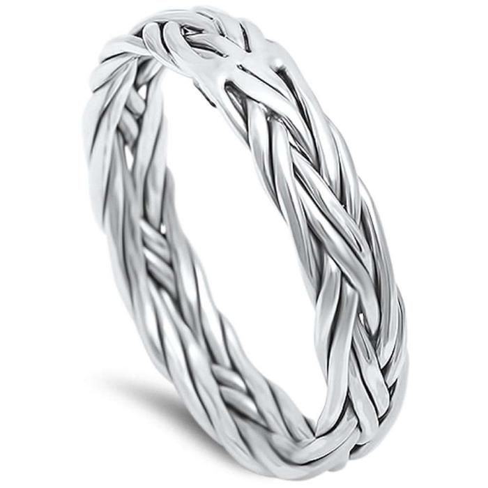 braided celtic wedding band .925 stering silver ring