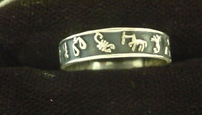 Sterling silver signed 925 band ring zodiac symbols size 8
