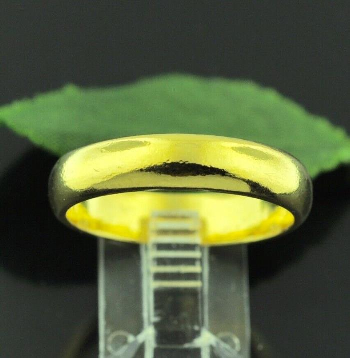 24K 9999 Solid Yellow Gold Band Ring 11.50 Gram Handmade High polished