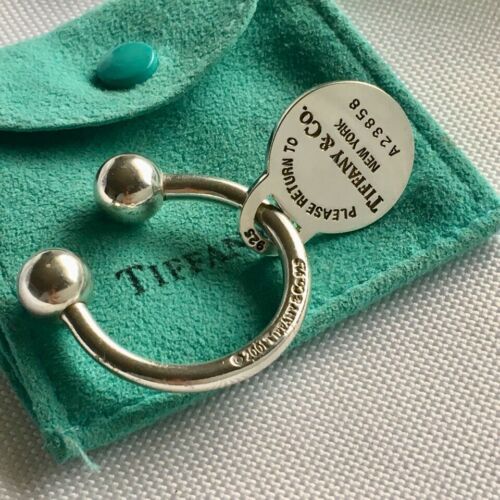 NICE Genuine Tiffany & Co. RETURN TO TIFFANY Love HEART CHARM Key Ring STERLING