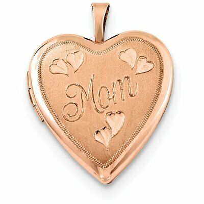 Goldia Sterling Silver Rose White Gold-Plated 20mm Mom Heart Locket