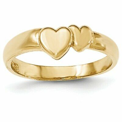 Goldia 14k Yellow Gold Polished Adjoining Hearts Ring
