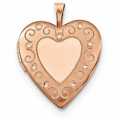 Goldia Sterling Silver Rose White Gold-Plated 20mm D/C Heart Locket