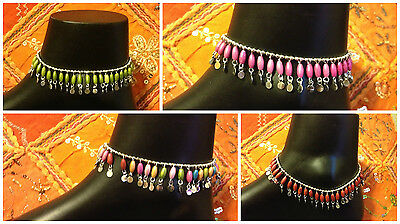 Two Piece Handcrafted Anklets Assorted Colors