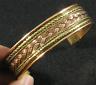 Copper Brass Two Color Central Braid Cuff Bangle Bracelet Large Mens Womens