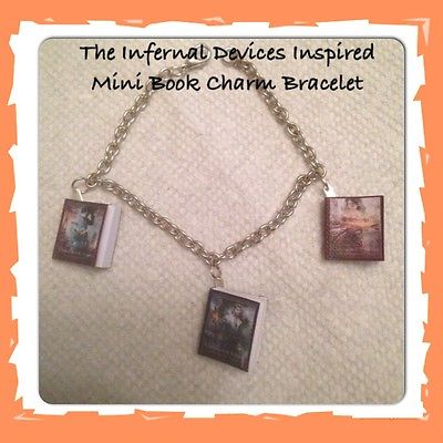 Handmade The Infernal Devices Mini Book Charm Bracelet Geeky TMI Fandom