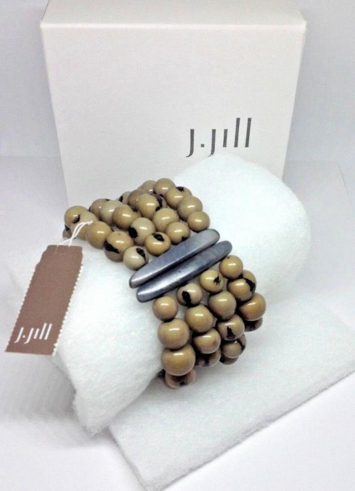 J. Jill - Pure Jill Soft Grey Acai & Tagua Bracelet  - NWT + GIFT BOX  - Great!