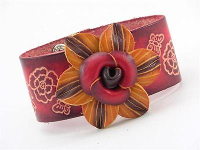 Flower Cowhide Leather Bracelet