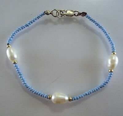 Artisan Genuine Freshwater Pearl Seed Bead Bracelet 8