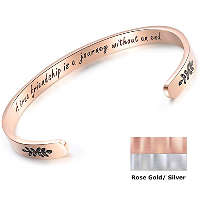 CERSLIMO Friendship Gifts for Women Best Friend Bracelet,Stainless Steel Mantra