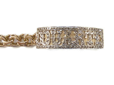 CHINO LINK 10K SOLID YELLOW GOLD BRACELET FOR BOY'S  WITH 2.0 TCW WHITE DIAMONDS