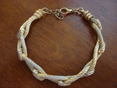 STEVIOS handcrafted woven crocheted copper wire bracelet 24K gold plated 9