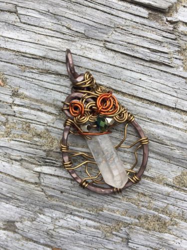 Copper Wired Crystal Pendant~ Ships Today!