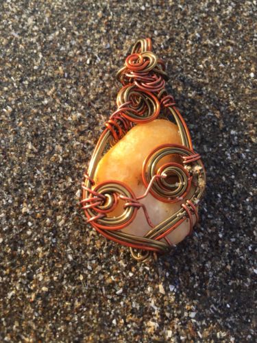 Copper Wired Agate Pendant~Ships Today!