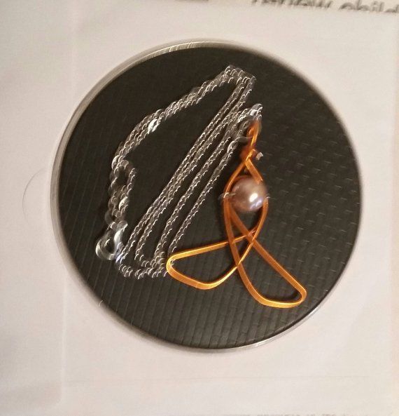 Beautiful Handmade Wire Wrapped Orange Awareness Necklace