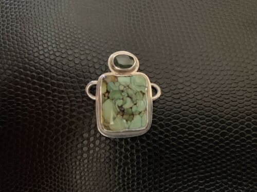 Tabra Turquoise Sterling Connector Charm Signed