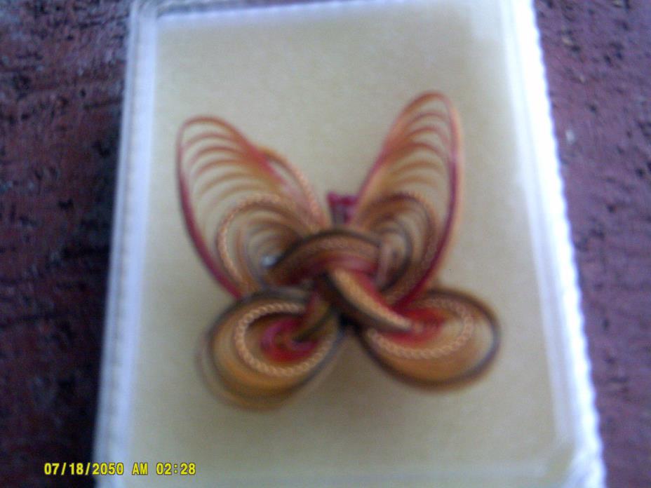 Handmade Natural Bamboo Jewelry by JH Schuler Hanover Pa Butterfly Pin (*)