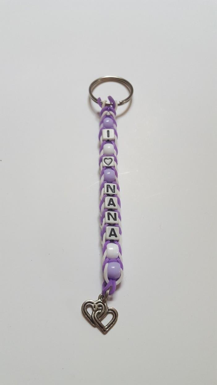 Homemade beaded key chain - I (HEART) NANA