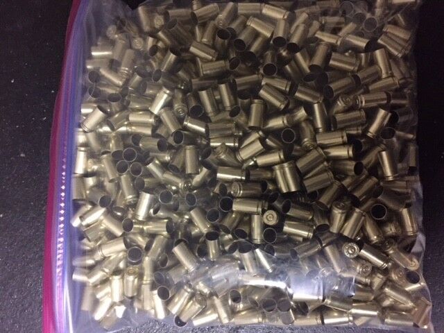 1000(+) 9mm once fired brass casings: tumble cleaned for your crafts / hobbies