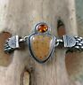 Tabra Petrified Palm Citrine Sterling Connector Charm