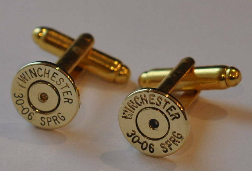 Winchester 30/06 Caliber Brass Bullet Casing Cufflinks Custom Made in the USA