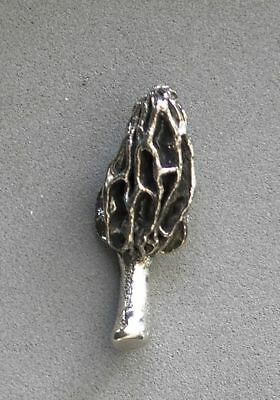 Sterling Silver Morel Mushroom Pin Medium Small Morels Hand Crafted