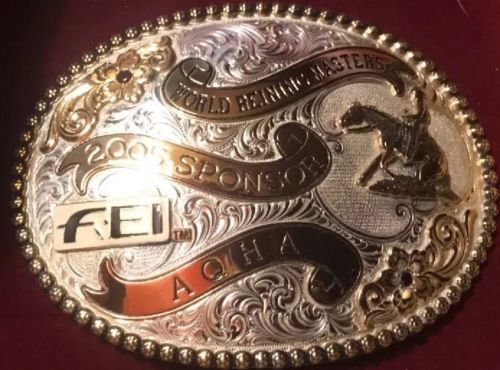 Sterling Silver Belt Buckle w/Gold Overlay-Gist-2005 American Quarter Horse
