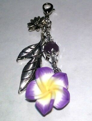 Vape Pen Mod Charm - Flower Bouquet Crystal - Lavender - 1 Silicone Ring