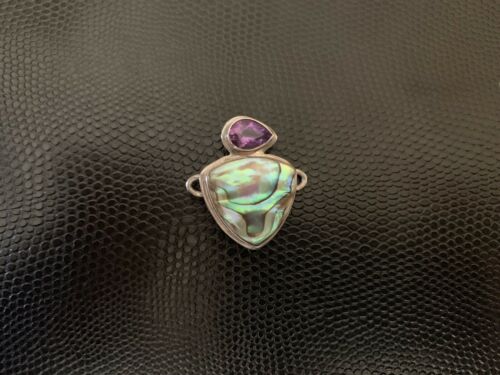 Tabra Abalone Sterling Connector Charm Signed