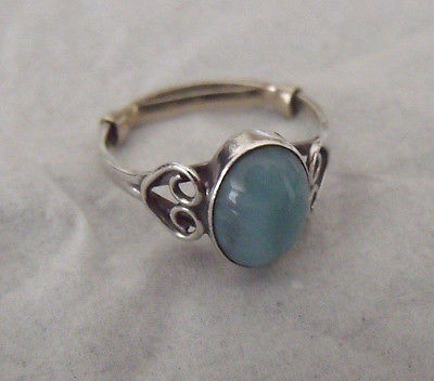 HANDCRAFTED STERLING SILVER 925 TURQUOISE RING SIZE 7.5