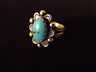 VINTAGE HANDCRAFTED SOUTHWESTERN STERLING SILVER TURQUOISE  RING SIZE 6