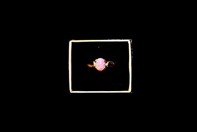 New Ring 925 sterling silver ** Pink ** Oval ** Simulated Opal  ** Size 8