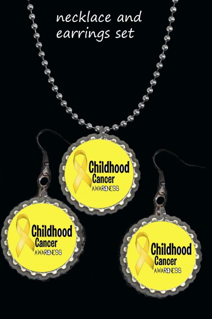 childhood cancer awareness child  earrings earring and necklace set great